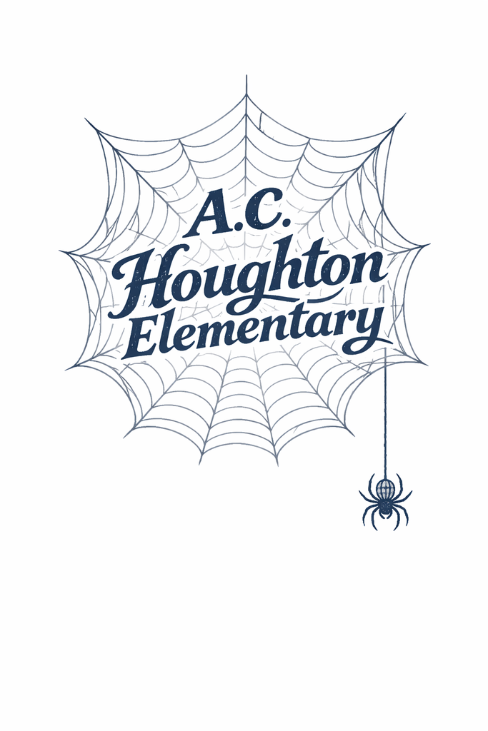 Spiderweb with A.C. Houghton typed in the middle