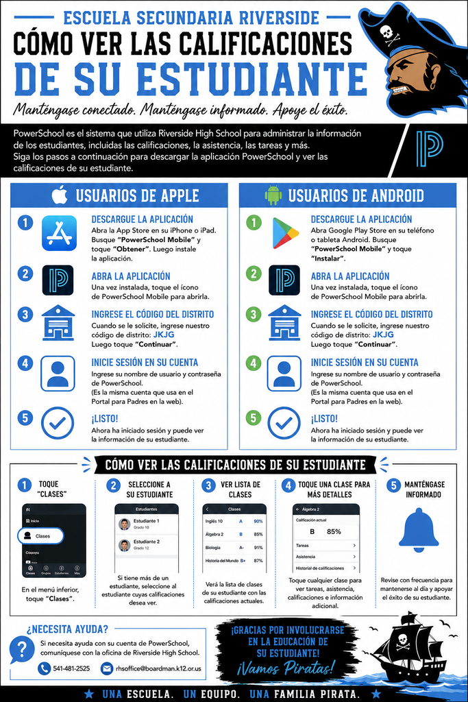 Flyer describing how to check students grades on PowerSchool
