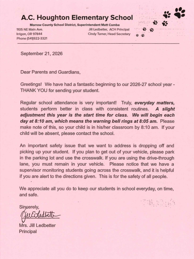 Letter in English