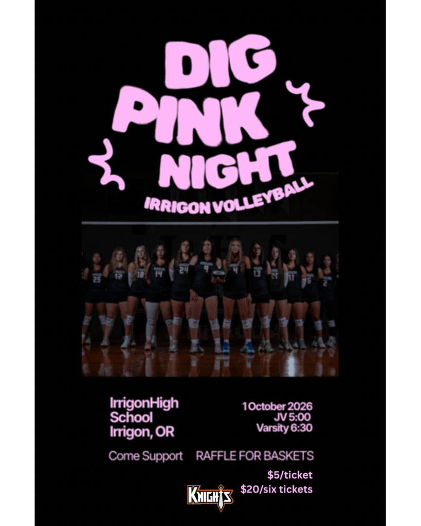 flier for Dig Pink Night