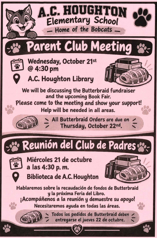 parent club meeting notice / reunion del club de padres 
