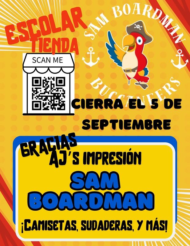 spanish flyer about school store