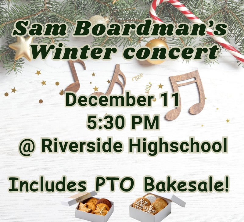 winter music notes and a candy cane