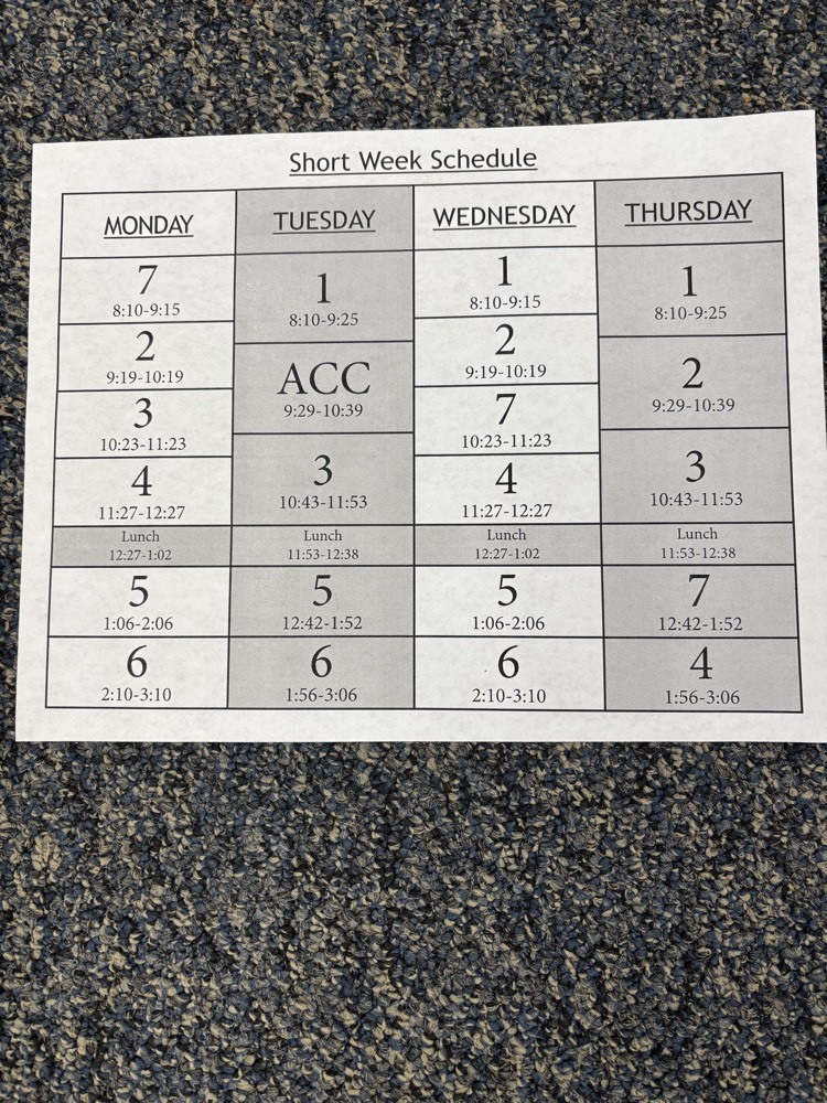 short week schedule 