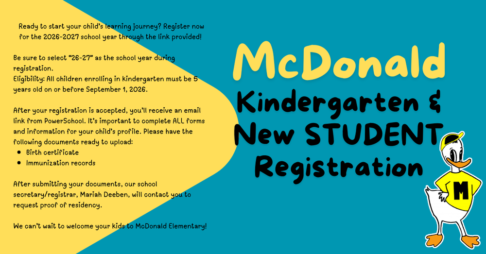McDonald Kindergarten Registration