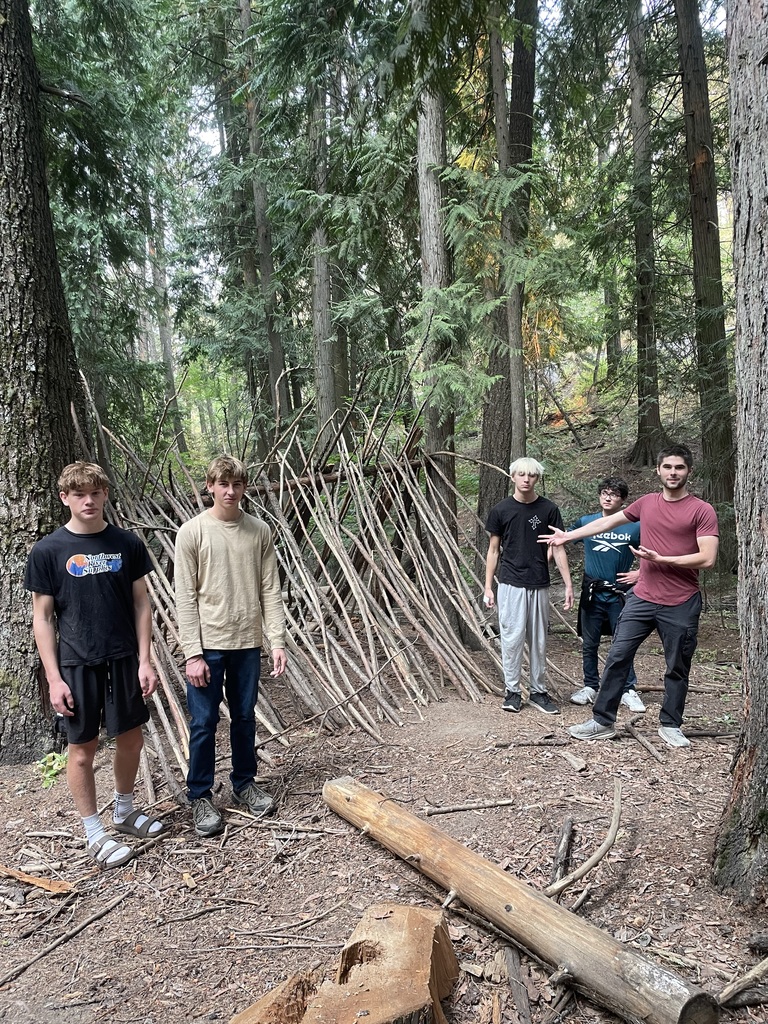 Outdoor Ed making shelters!