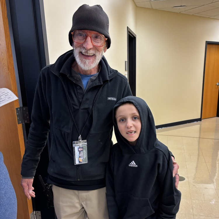 Custodian Rob with one of our Elementary helpers