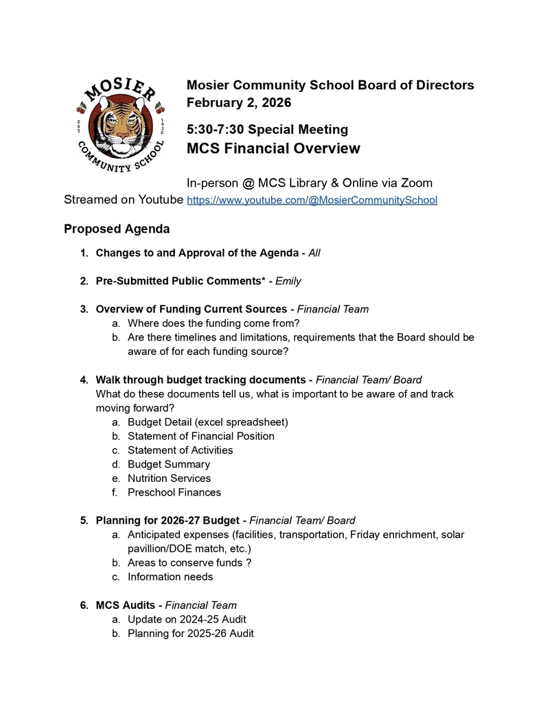MCS Special Board of Directors meeting  page 1  Reunión especial de la Junta Directiva de MCS