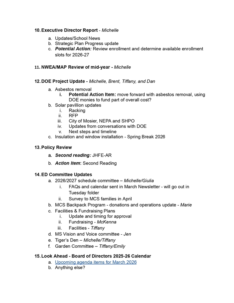 MCS Board of Directors meeting Reunión de la Junta Directiva de MCS page 2