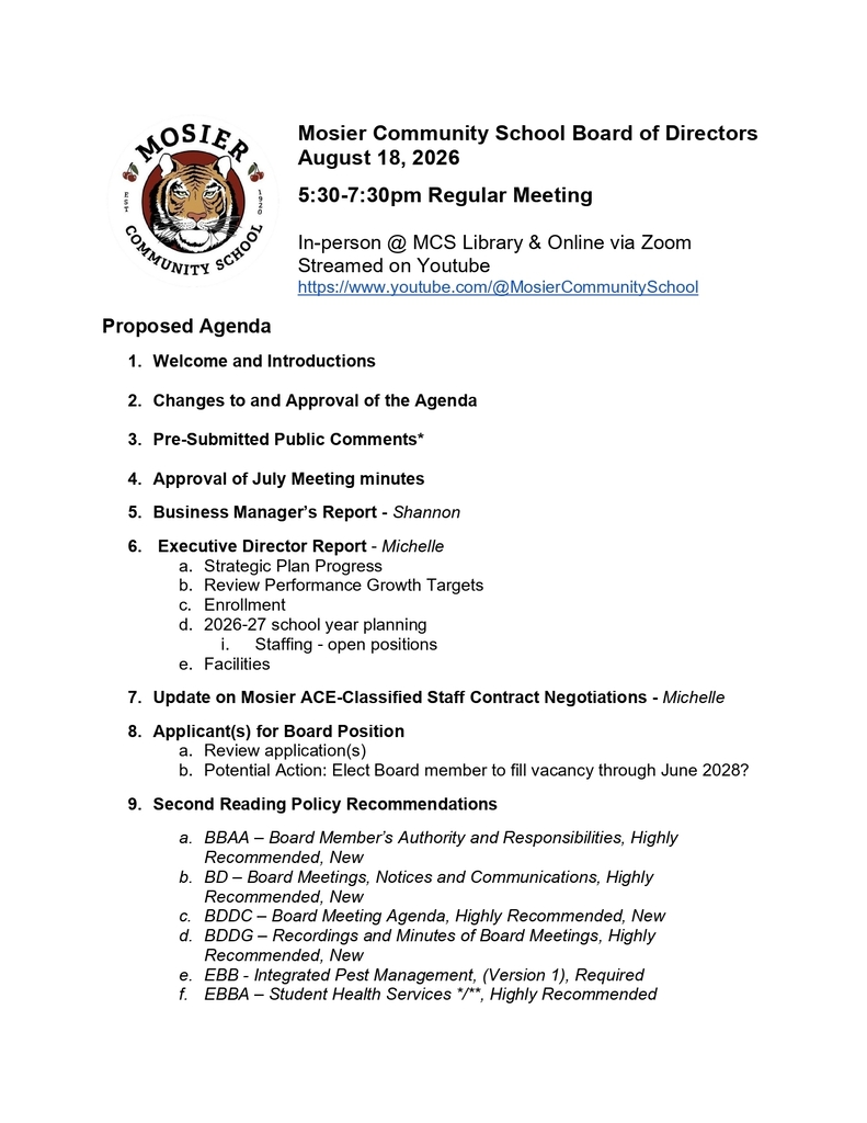 MCS Board of Director August meeting page 1