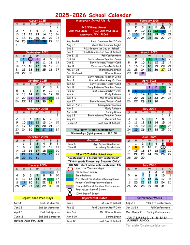 Corrected Calendar
