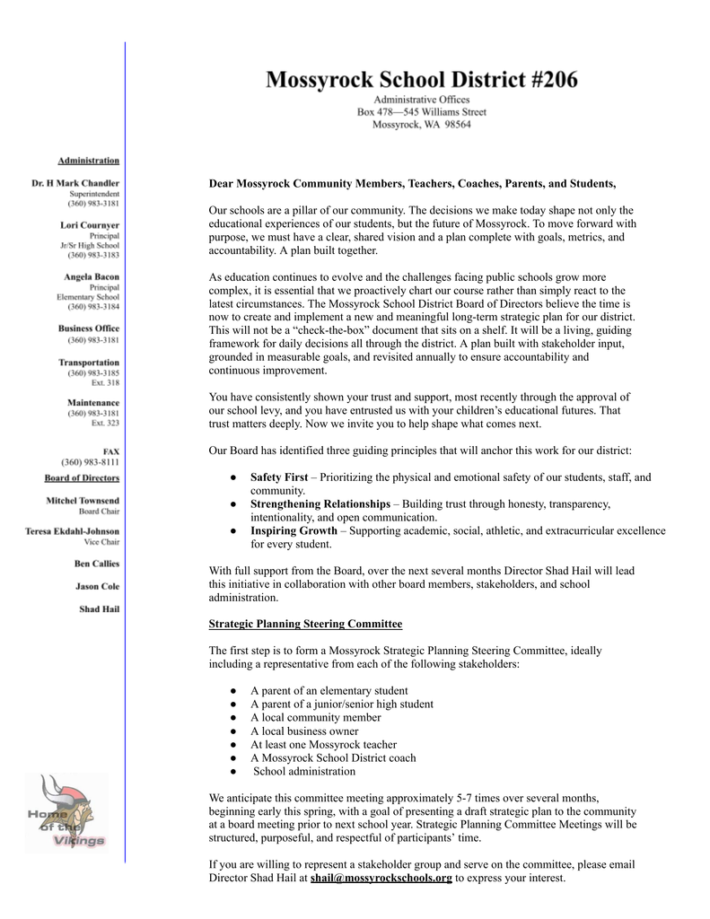 Board Planning Document