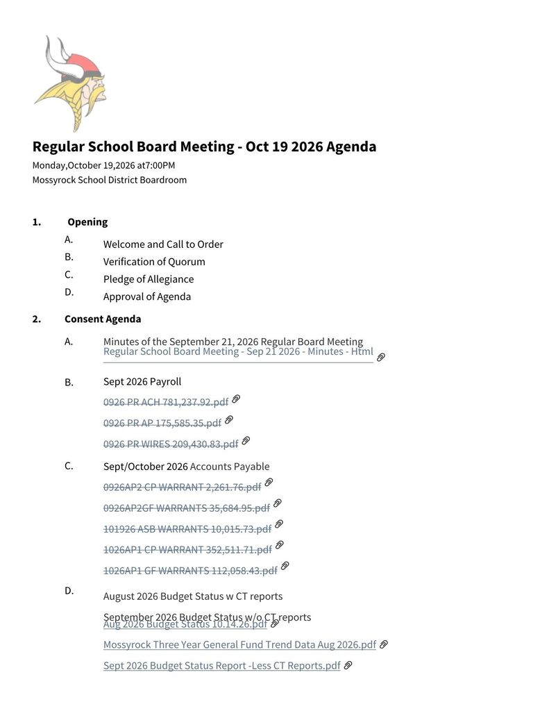 Pg 1 Agenda