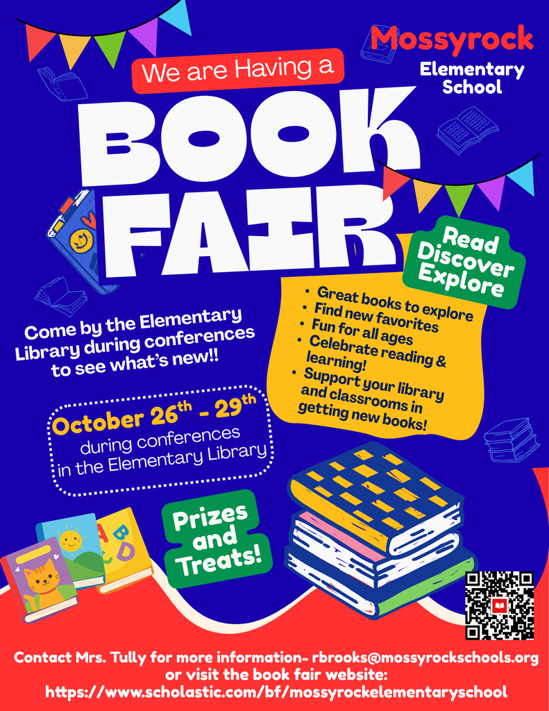 Book Fair Flyer describing the dates and location of the book fair with contact information