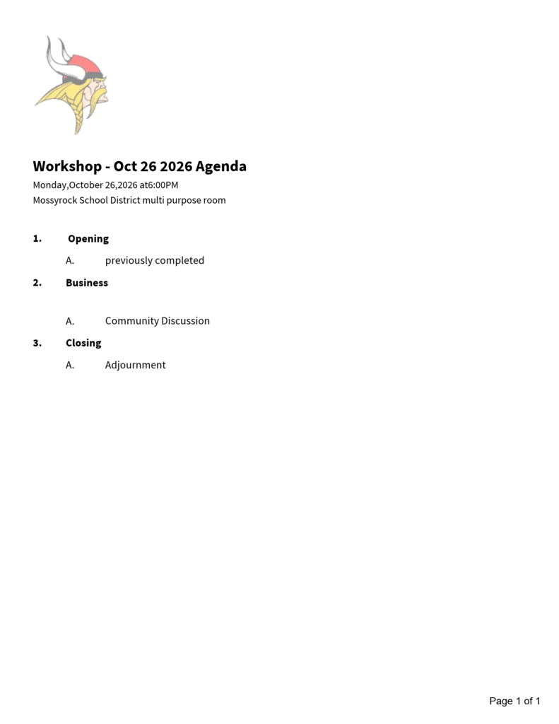 Workshop Agenda