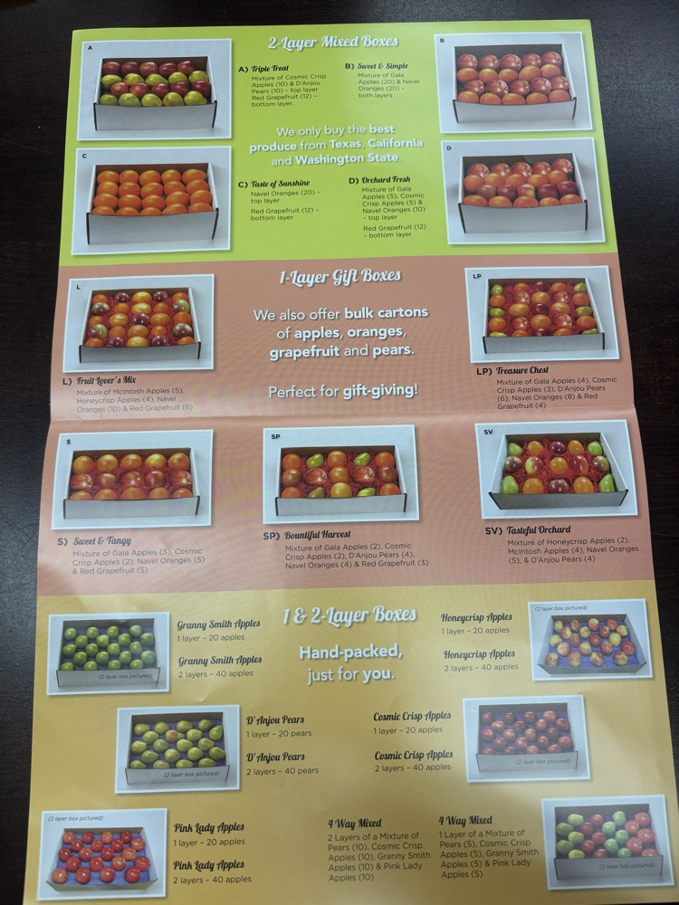 Fruit Order Forms 