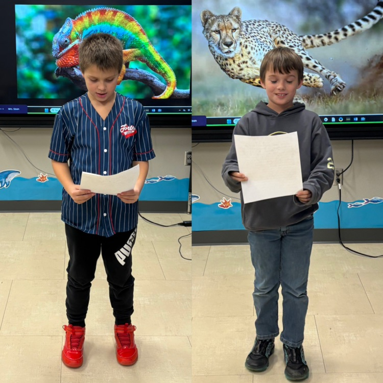 3rd graders shared their animal stories with the class. 