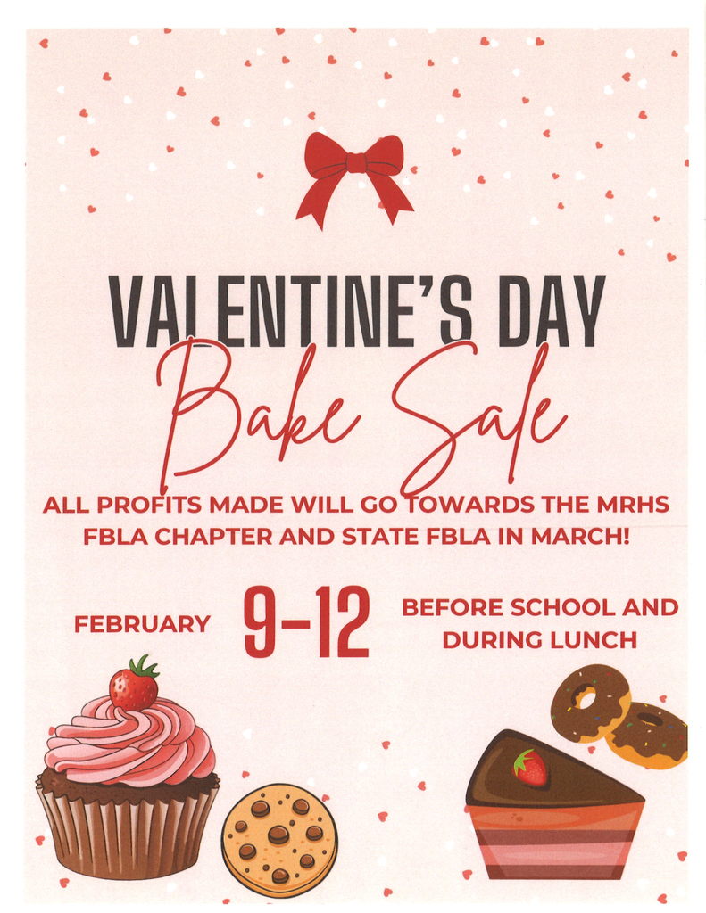 FBLA Bake Sale Feb 9-12, 2026