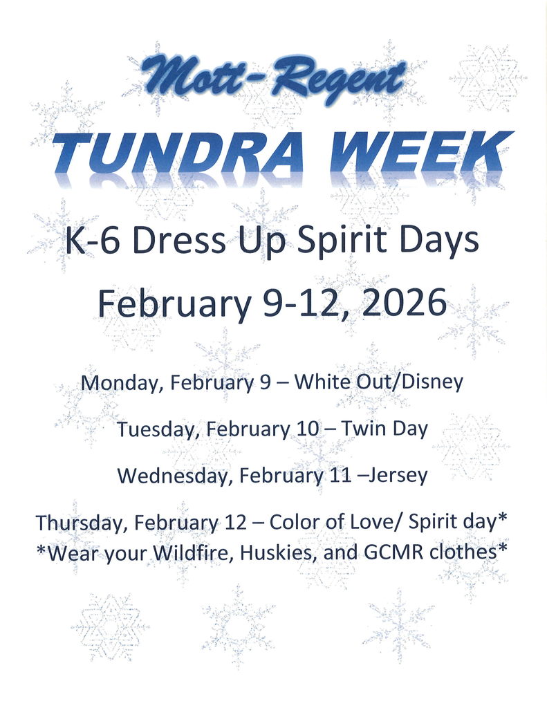 K-6 Tundra Week Dress Up Days