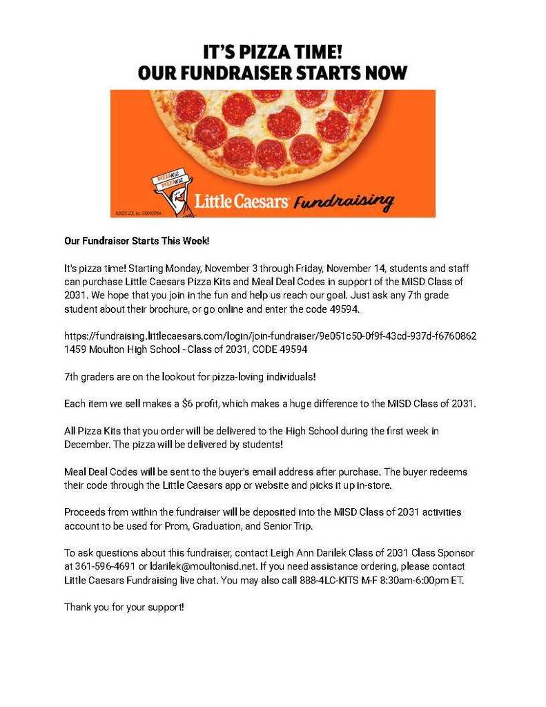 7th Grade Fundraiser