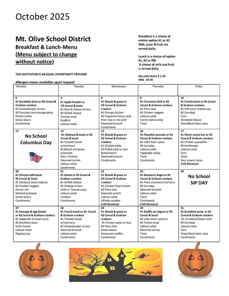 October Menu