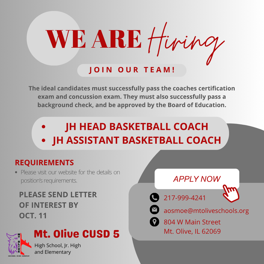 Open Coach Positions