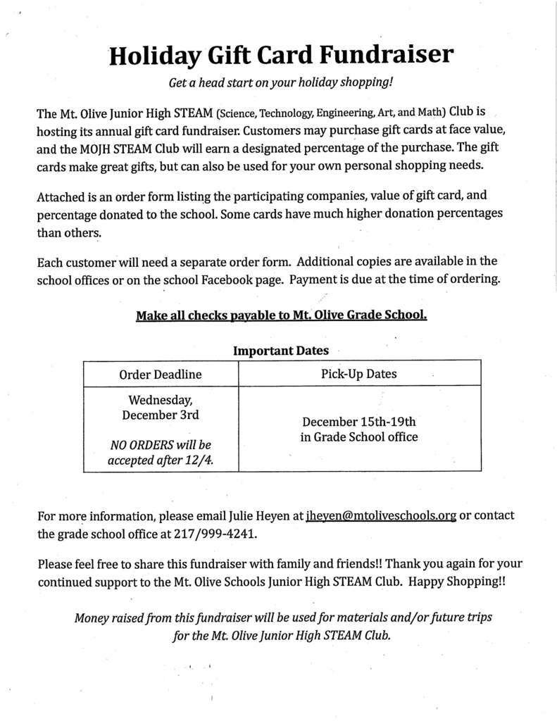 Gift Card Fundraiser