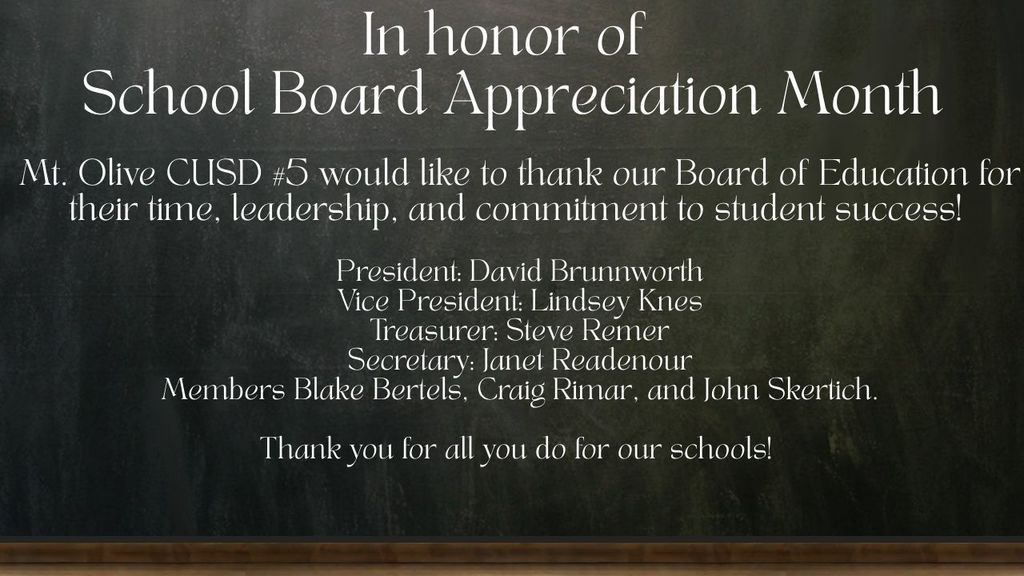School Board Appreciation Month