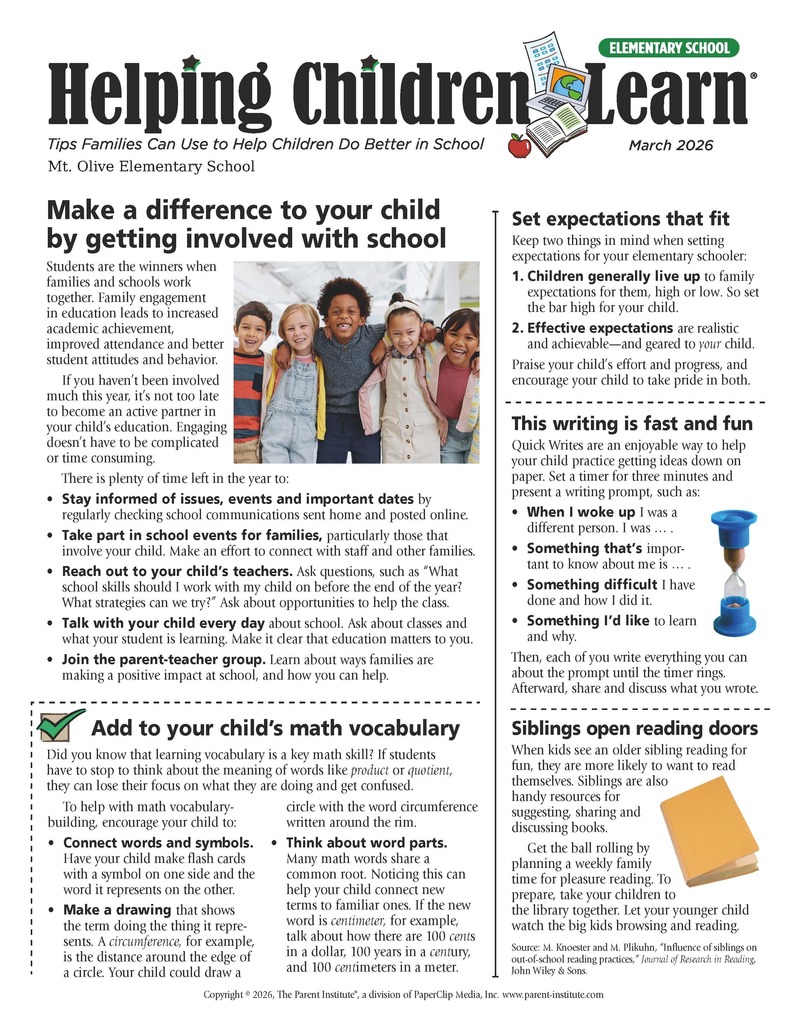 Helping Children Learn - March