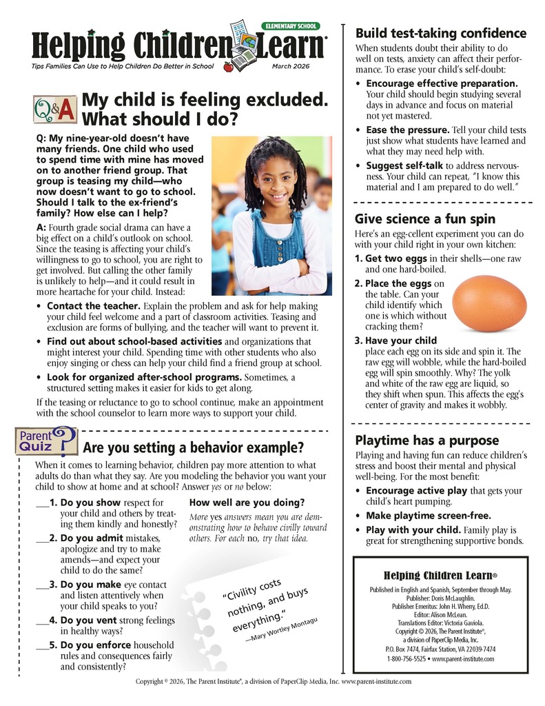 Helping Children Learn - March