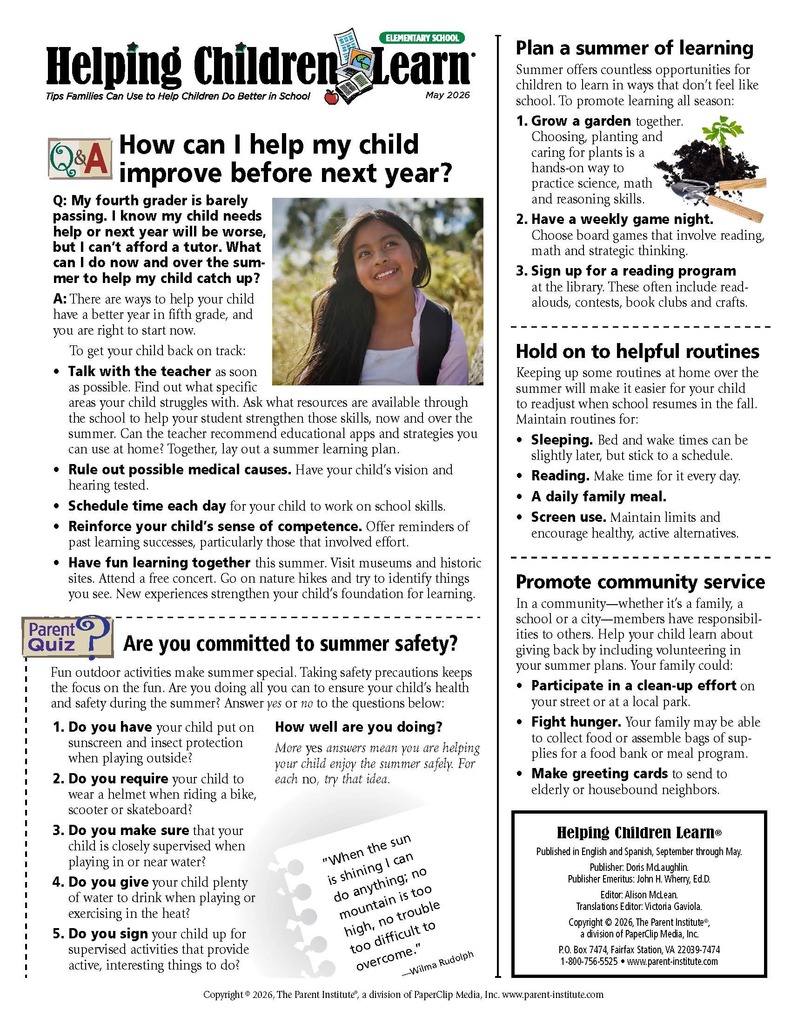 Helping Children Learn - May