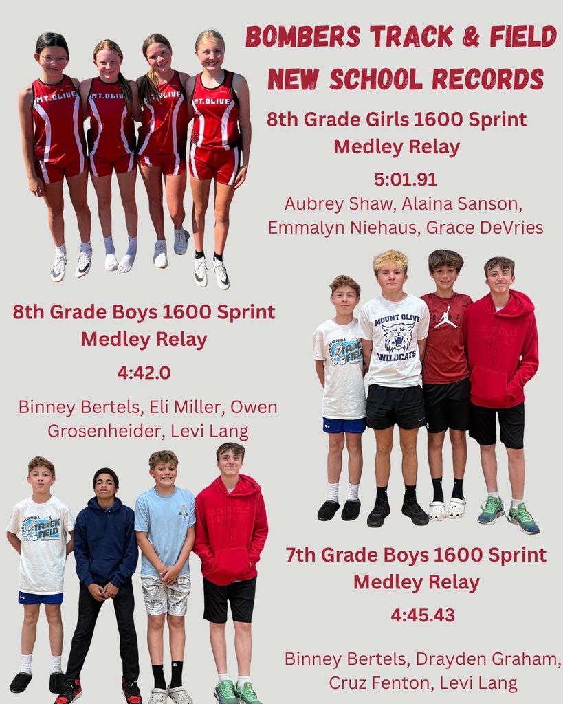 JH Track New School Records
