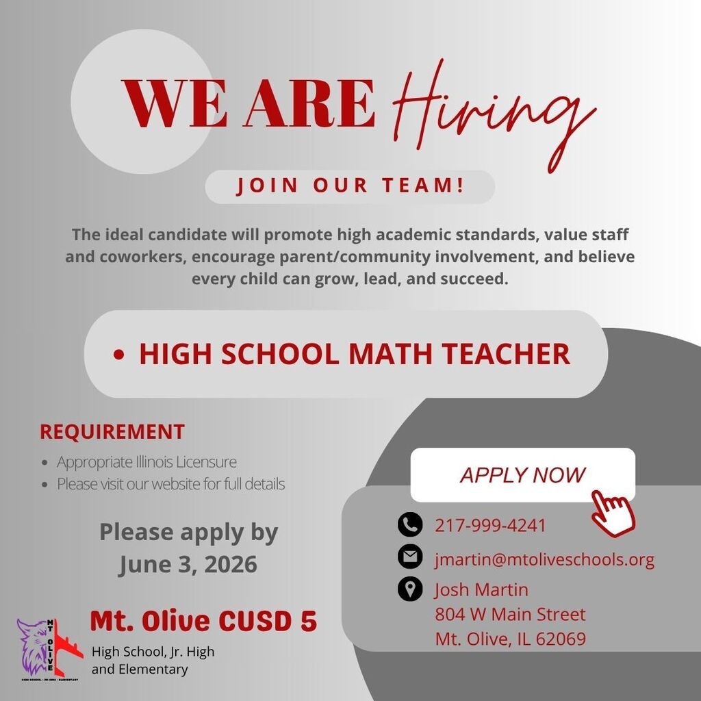 HS Math Teacher Opening