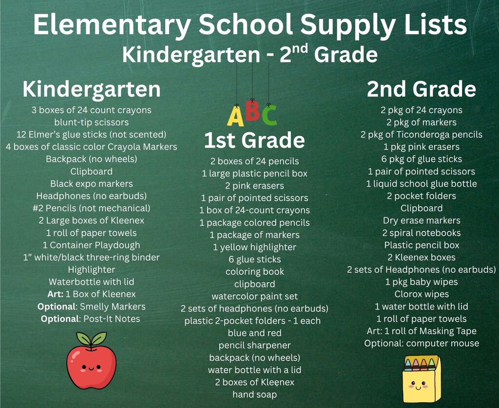 Elementary Supply List