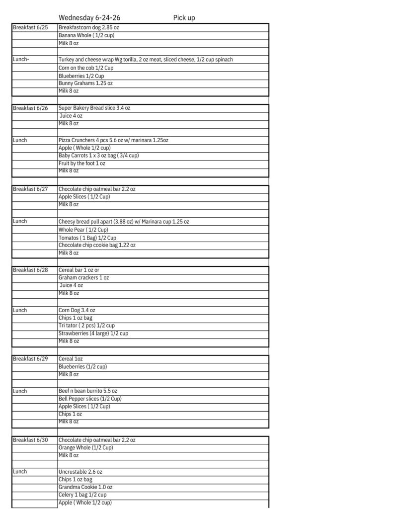 Summer Menu 06/24