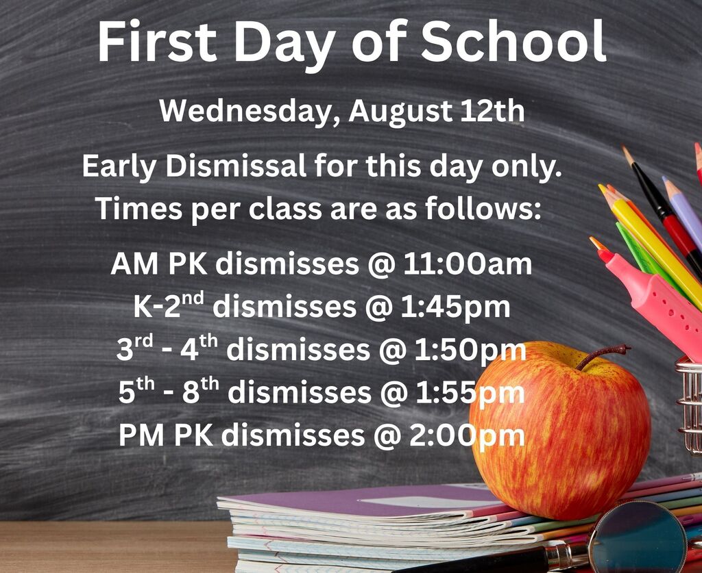 First Day Dismissal Times