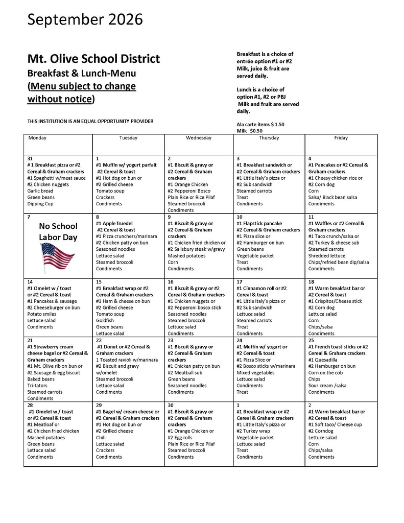 September Menu