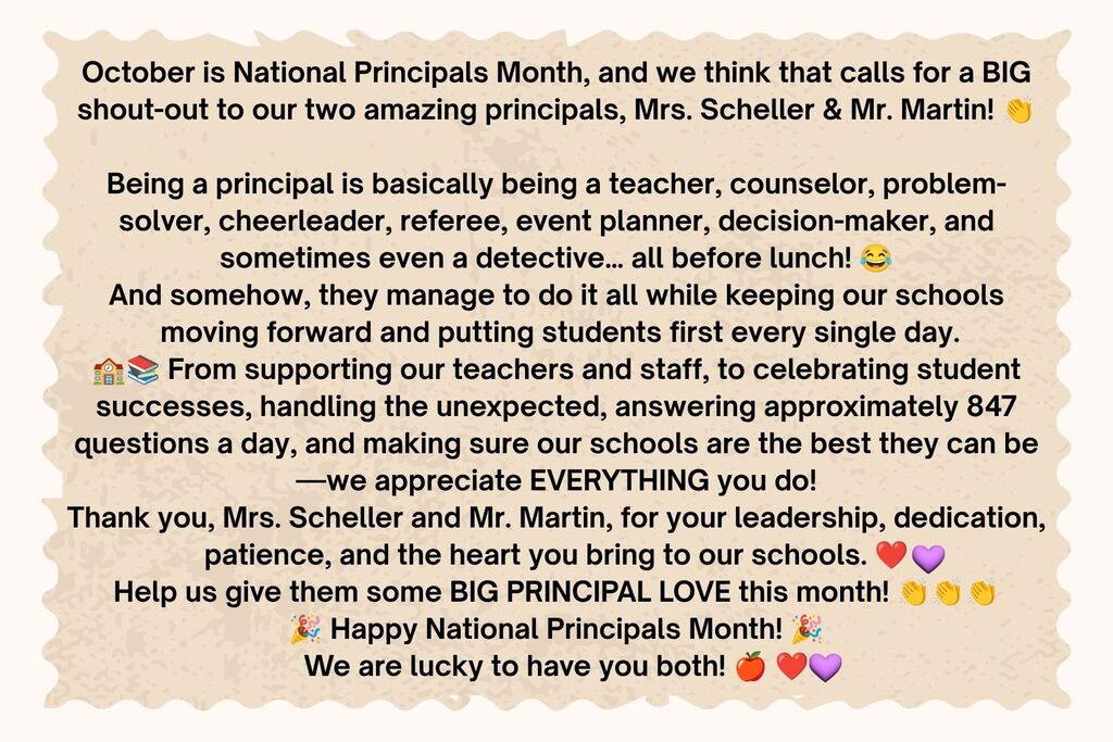Principal's Month