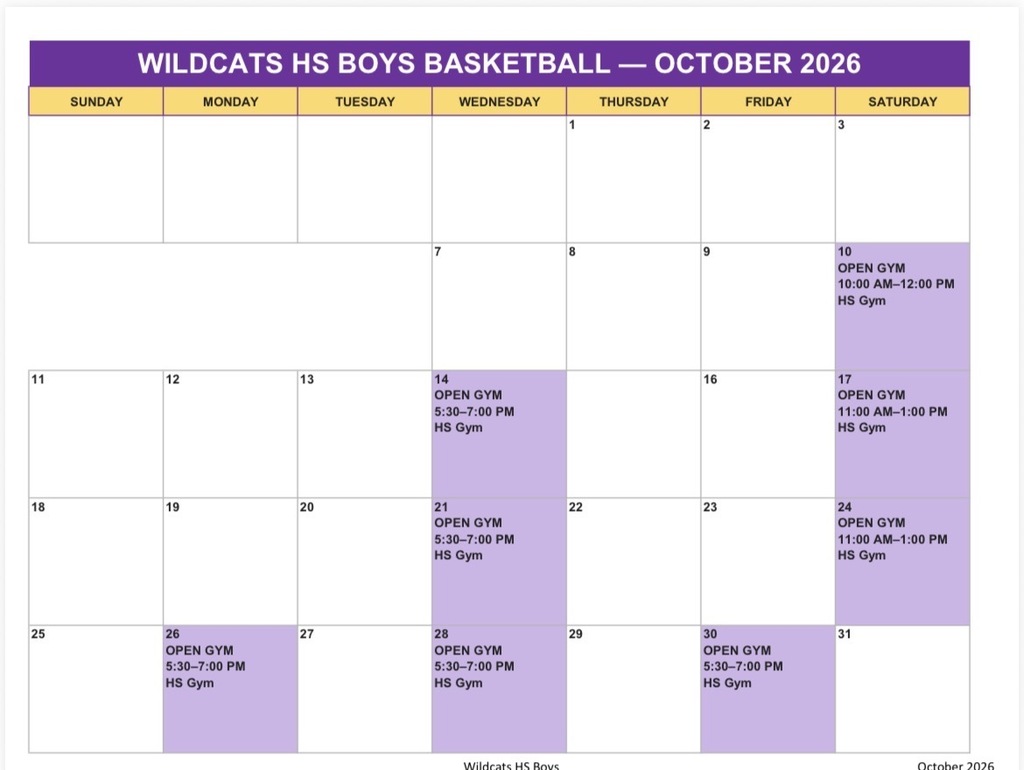 HS Boys Basketball Open Gyms