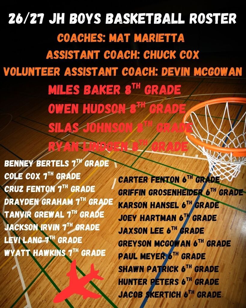 JH Basketball roster