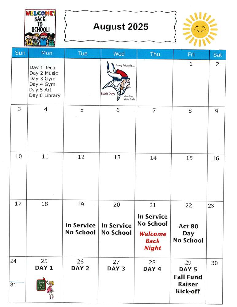 August Calendar