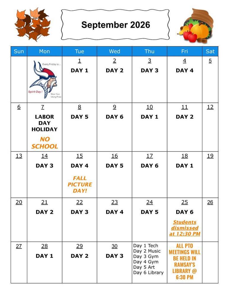 September Calendar
