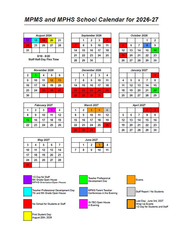 MPPS 2026-2027 School Calendar