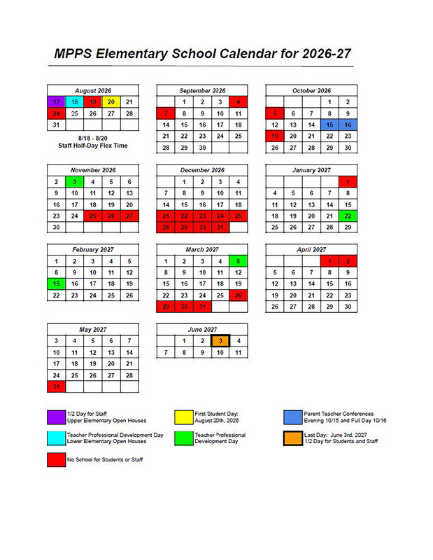 MPPS 2026-2027 School Calendar