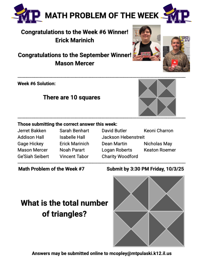 Week # 6 Winner and September Winner