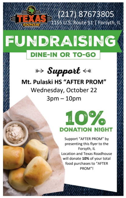 Post Prom Flyer Texas Roadhouse