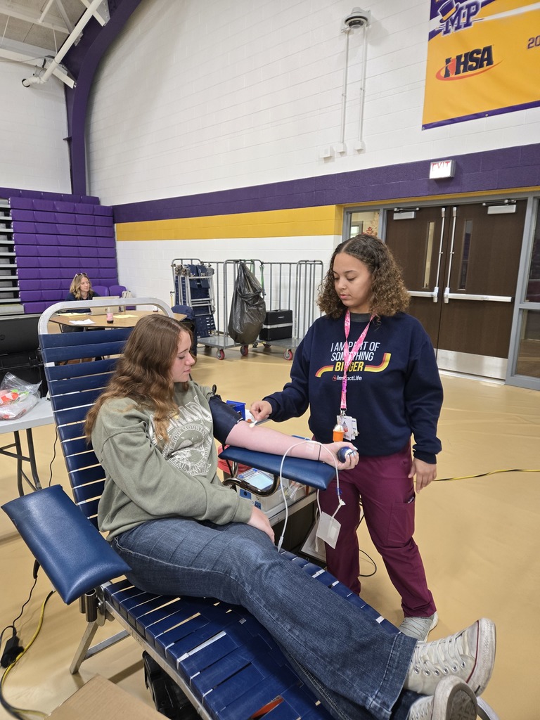 A student preparing to donate