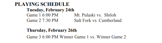 GBB Sectional Schedule