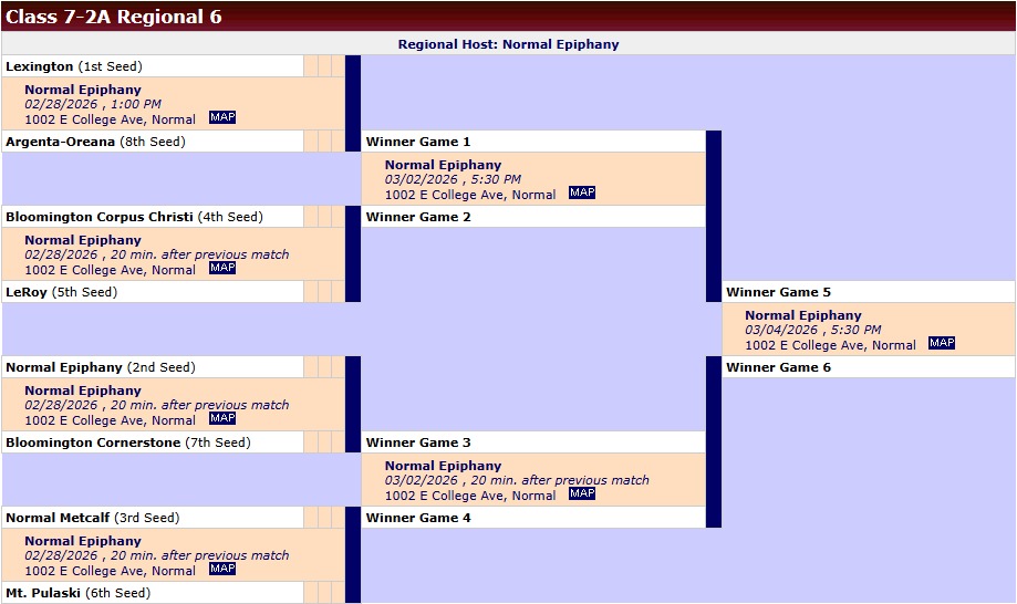 7th VB Regional Schedule