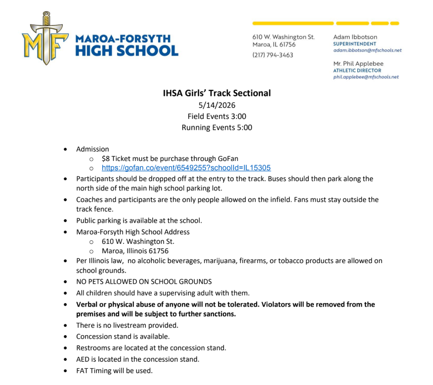 girls sectionals track